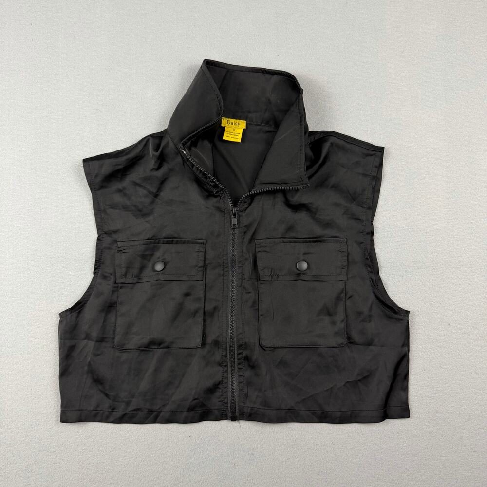 Daisy Black Utility Vest Top - M